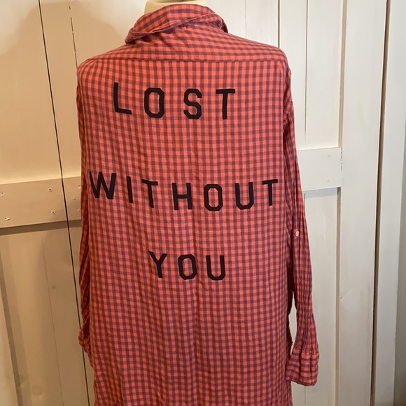 Anthropologie Tops - Sundry Lost Without You Pink Flannel
